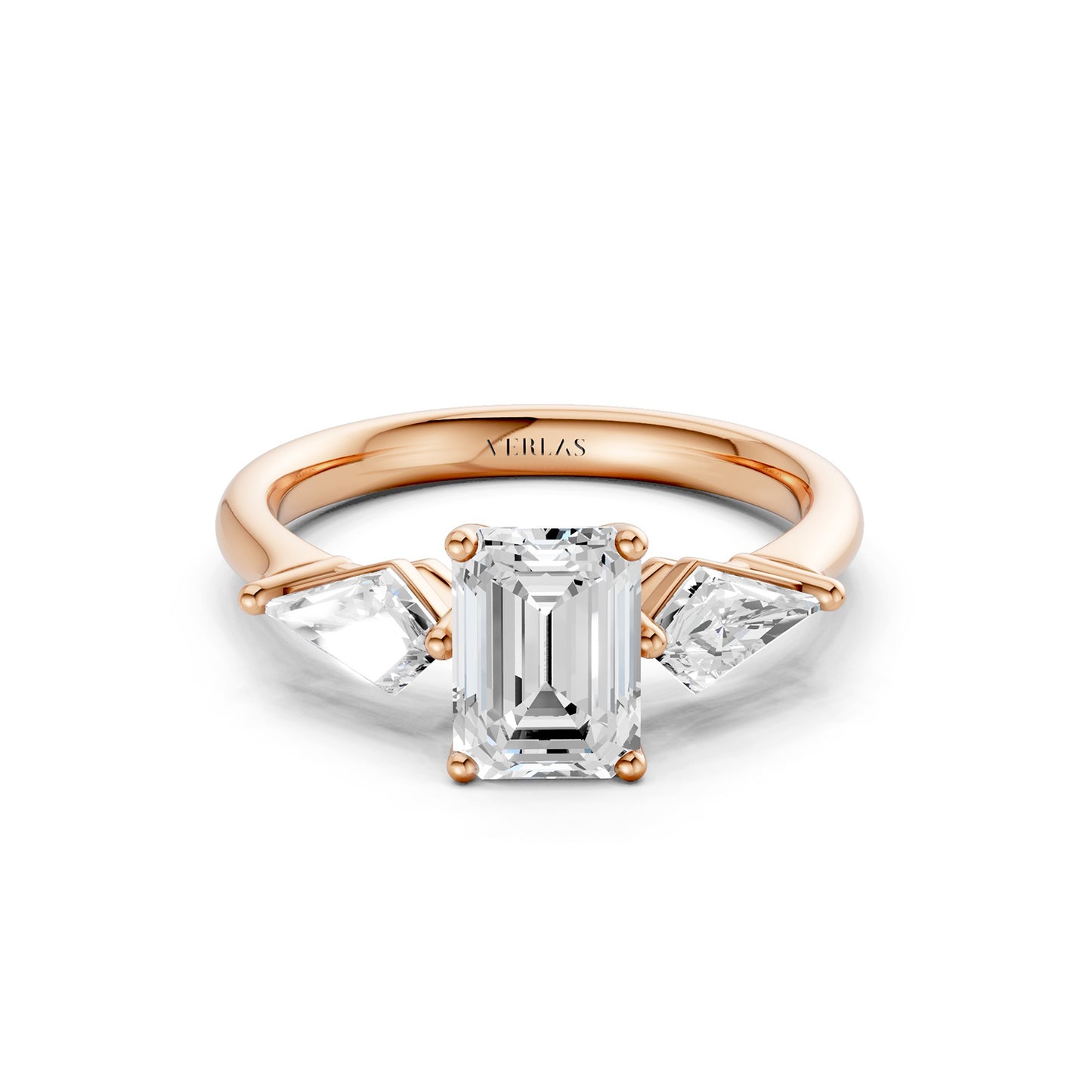 Emerald - Kite Trinity Diamond Ring