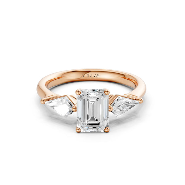 Emerald - Kite Trinity Diamond Ring