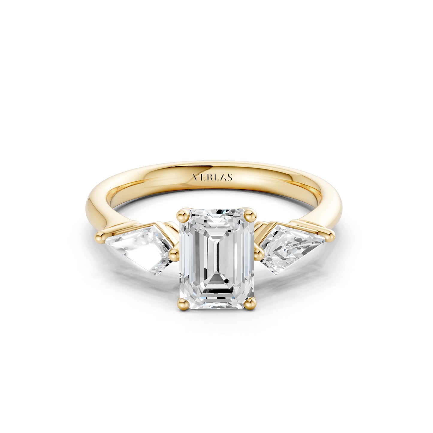 Emerald - Kite Trinity Diamond Ring