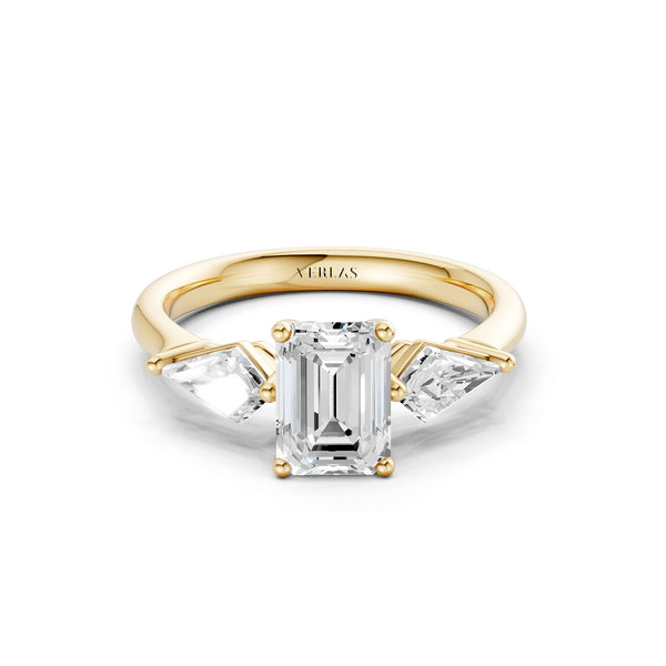 Emerald - Kite Trinity Diamond Ring