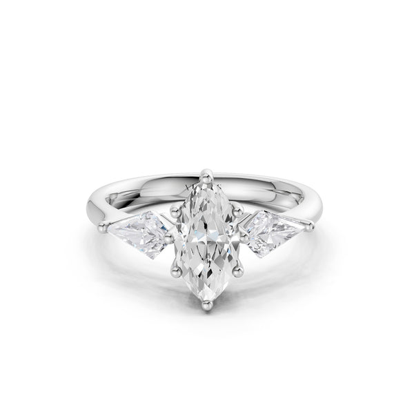 Marquise - Kite Trinity Diamond Ring