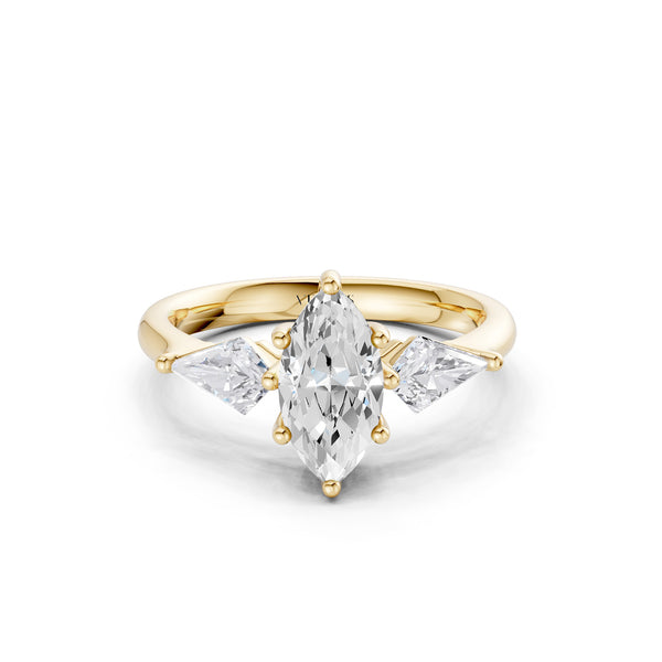 Marquise - Kite Trinity Diamond Ring