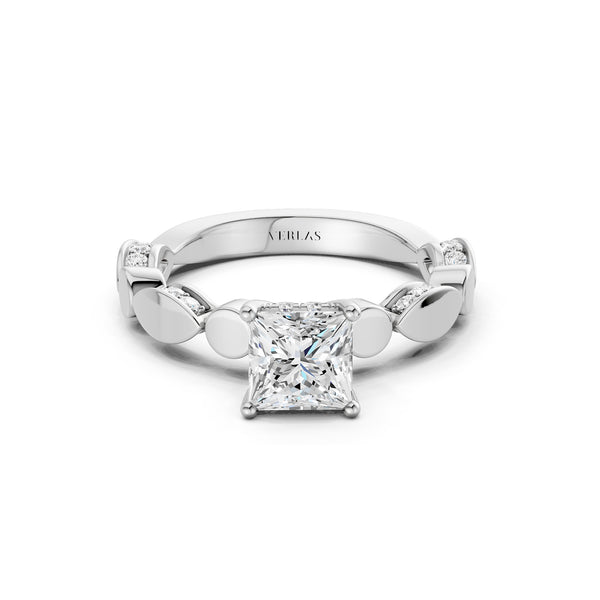 Princess Hidden Halo Accent Diamond Ring