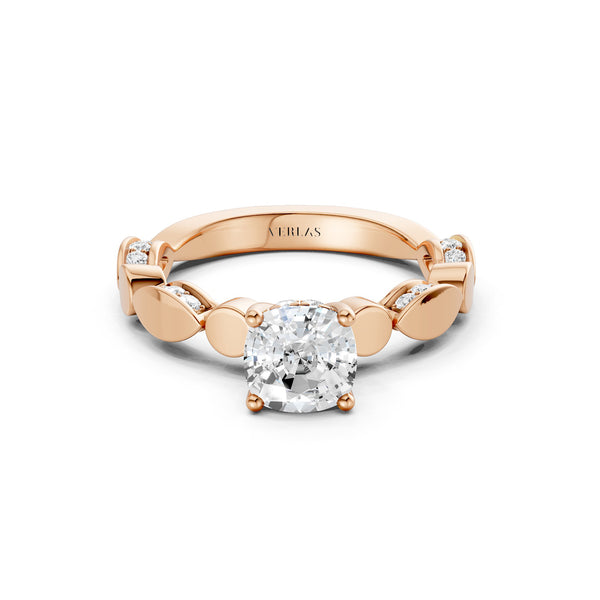 Cushion Hidden Halo Accent Diamond Ring