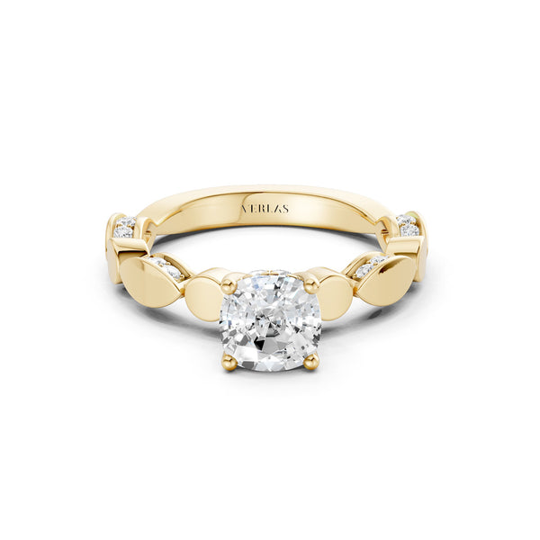 Cushion Hidden Halo Accent Diamond Ring