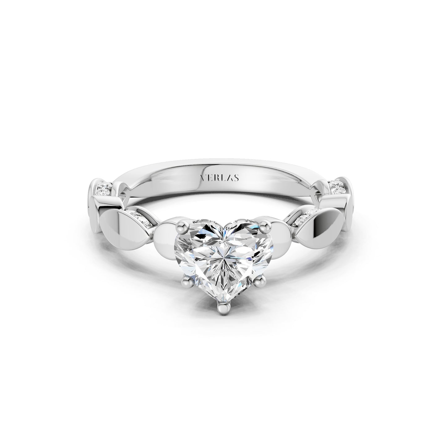 Heart Hidden Halo Accent Diamond Ring