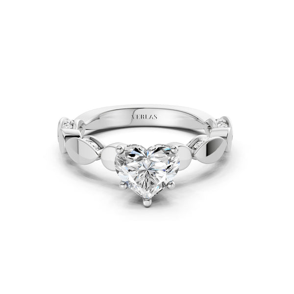 Heart Hidden Halo Accent Diamond Ring