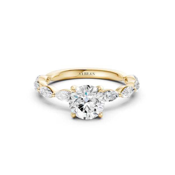 Round-Marquise Hidden Halo Diamond Ring
