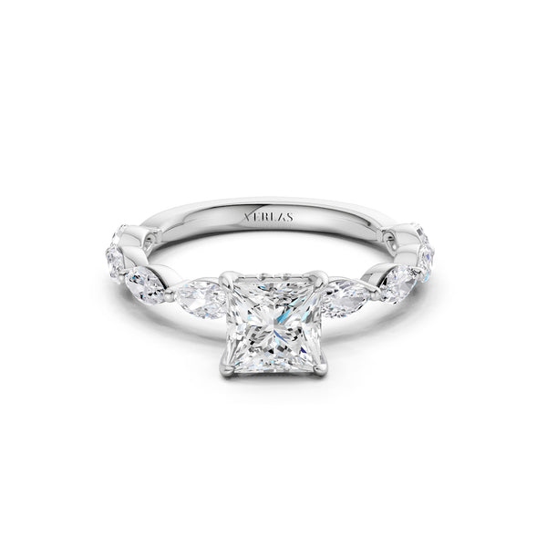 Princess-Marquise  Hidden Halo Diamond Ring