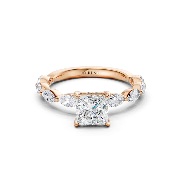 Princess-Marquise  Hidden Halo Diamond Ring