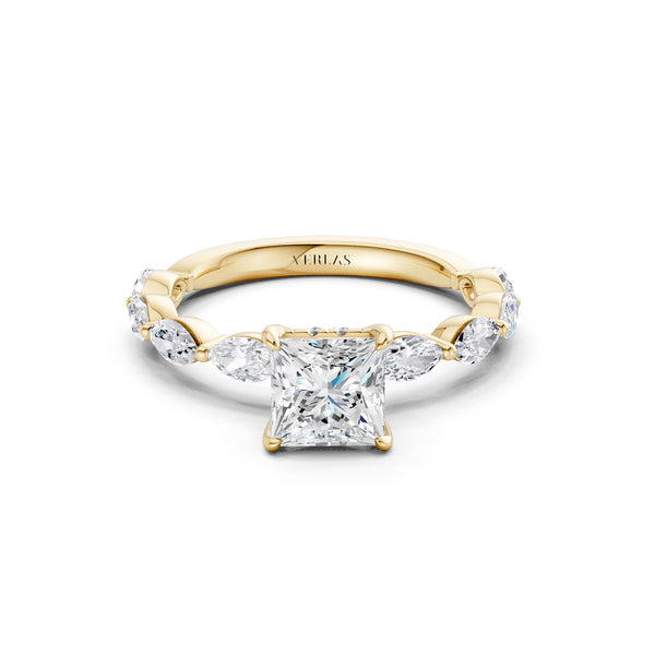 Princess-Marquise  Hidden Halo Diamond Ring