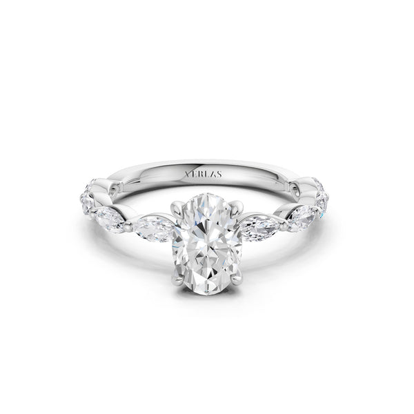 Oval-Marquise  Hidden Halo Diamond Ring