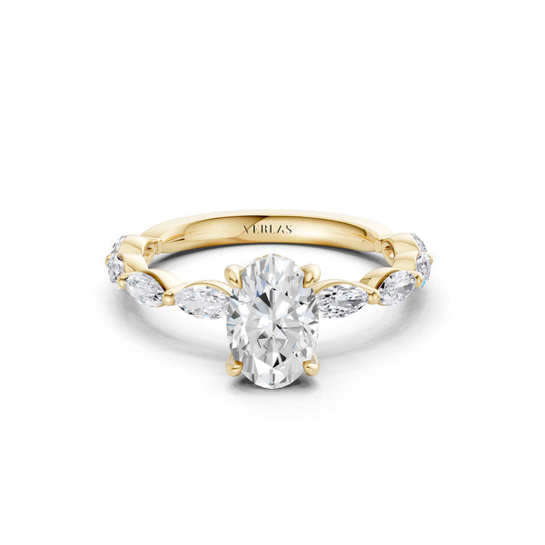Oval-Marquise  Hidden Halo Diamond Ring