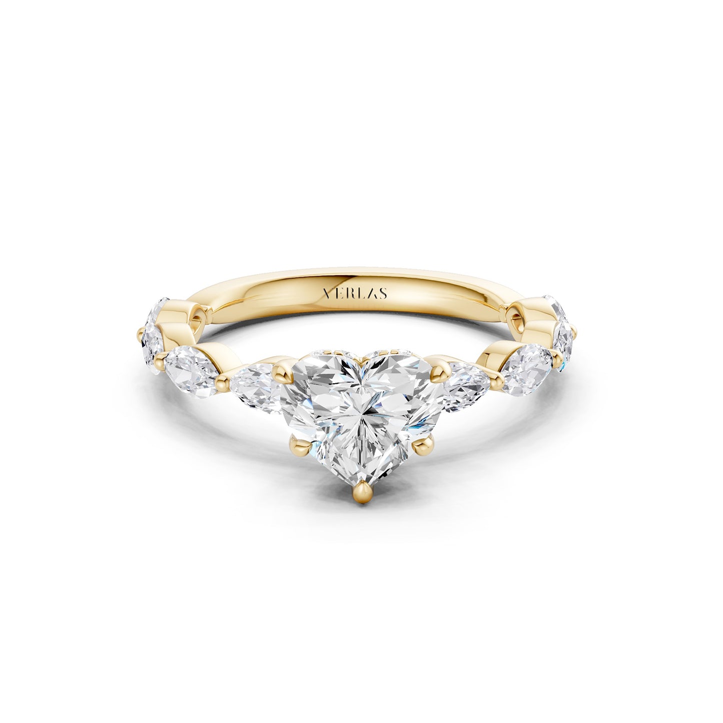 Heart-Marquise  Hidden Halo Diamond Ring