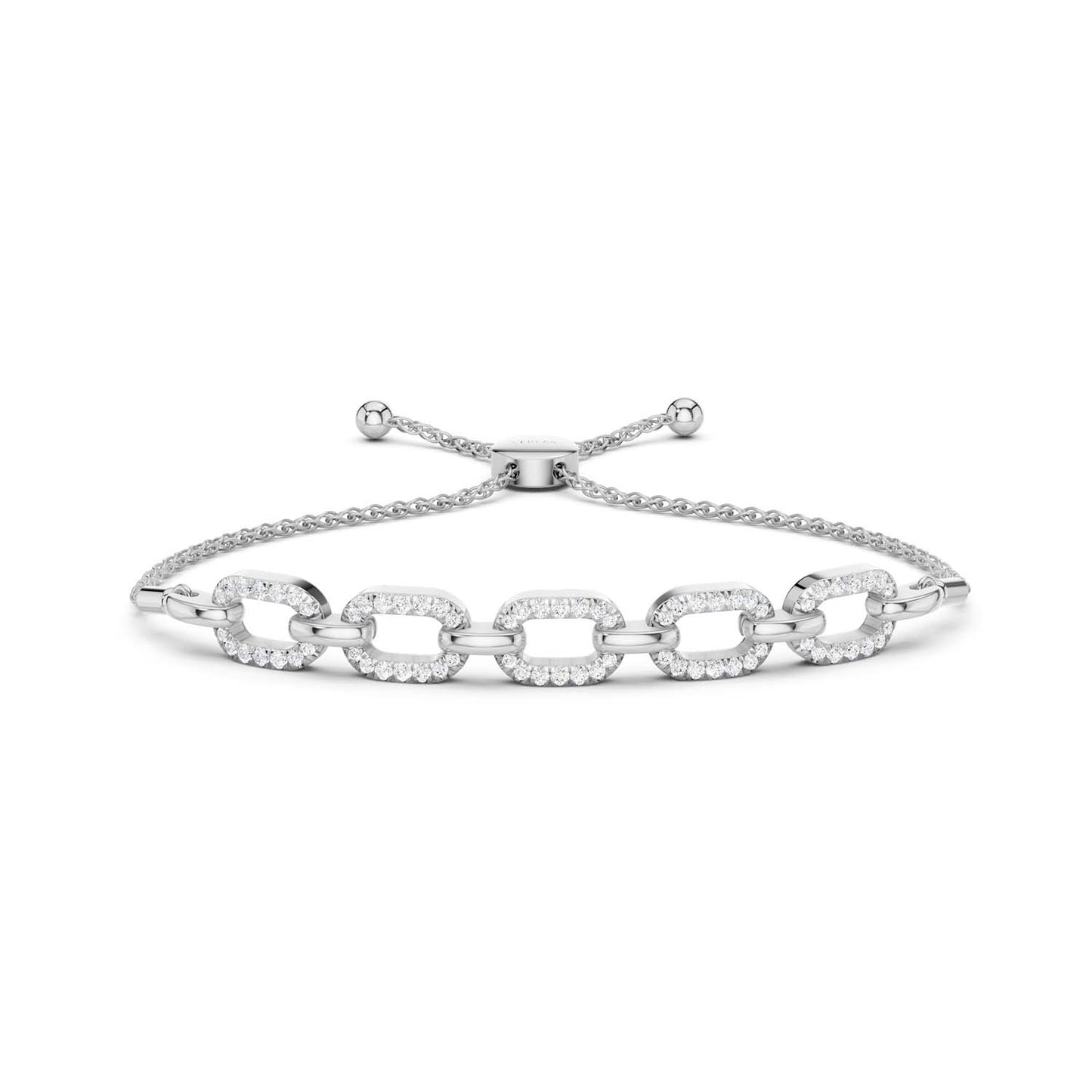 Together Forever 5-Diamond Links Bolo Bracelet