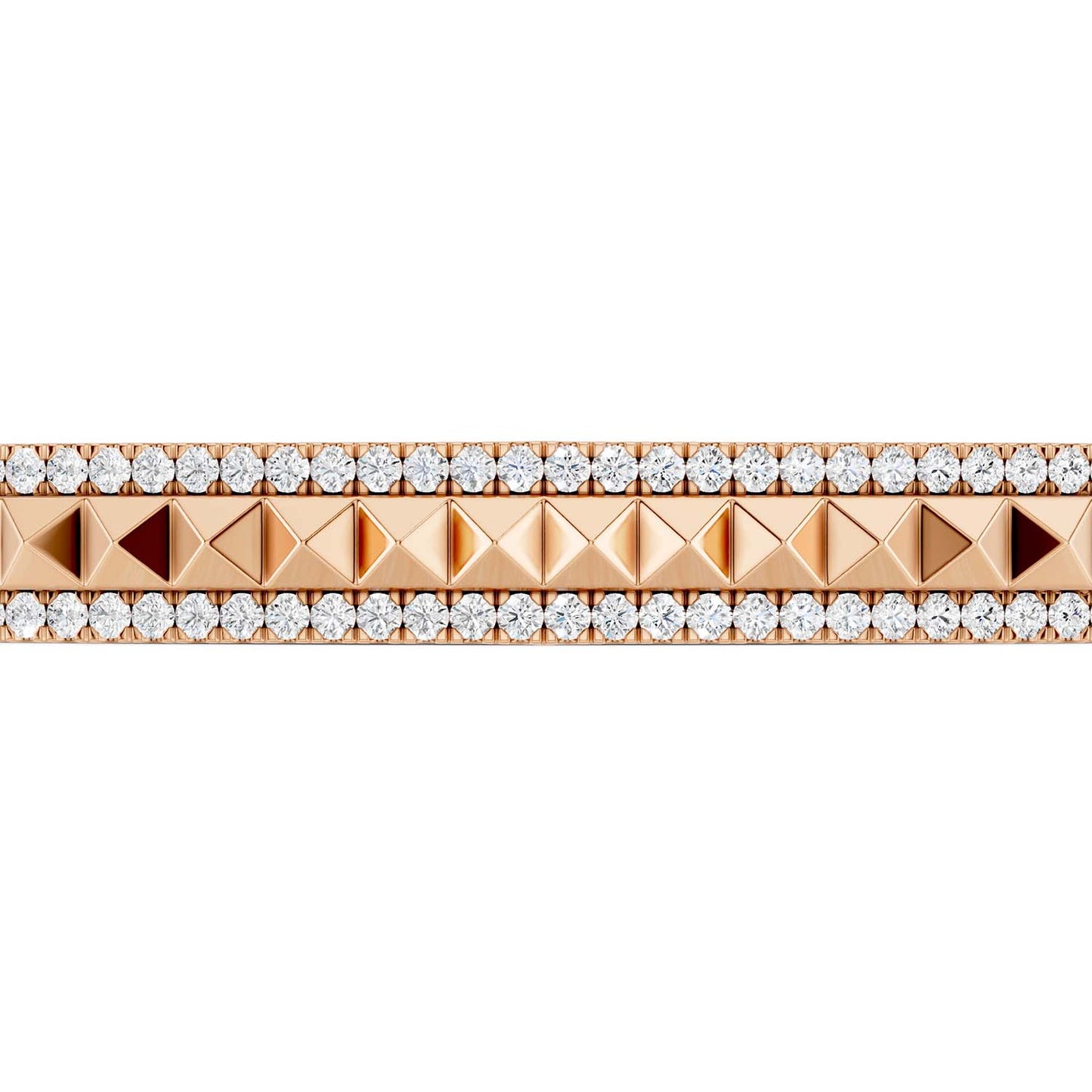 Pyramid Spiked Diamond Bolo Bracelet