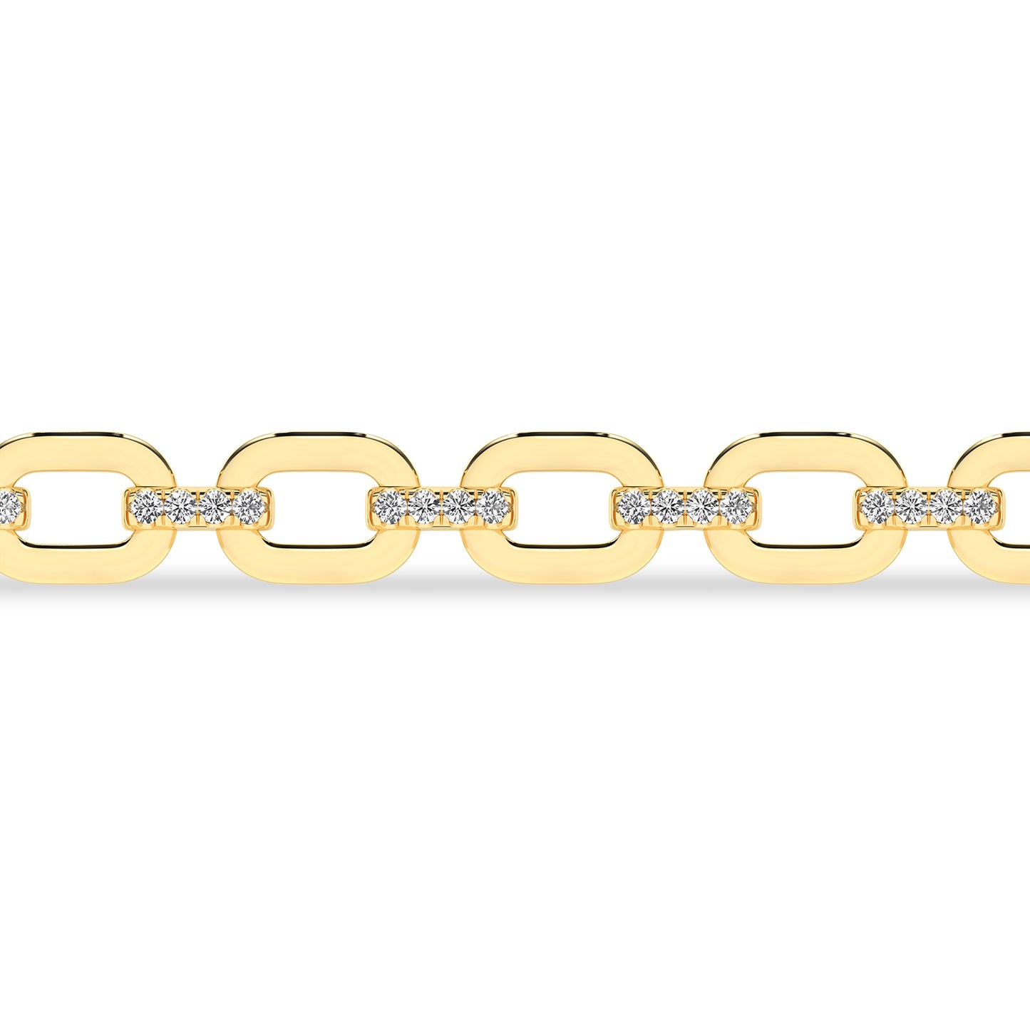 Together Forever Rectangular Diamond Links Bracelet