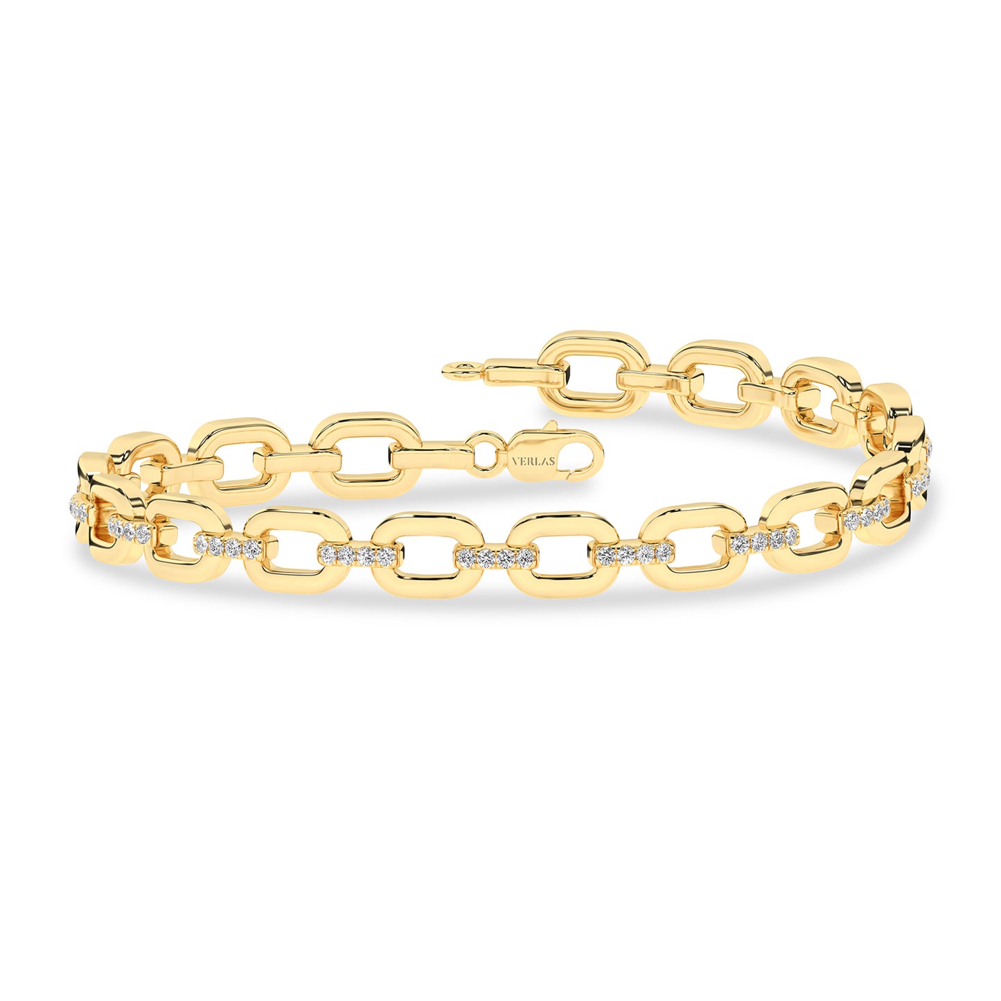 Together Forever Rectangular Diamond Links Bracelet