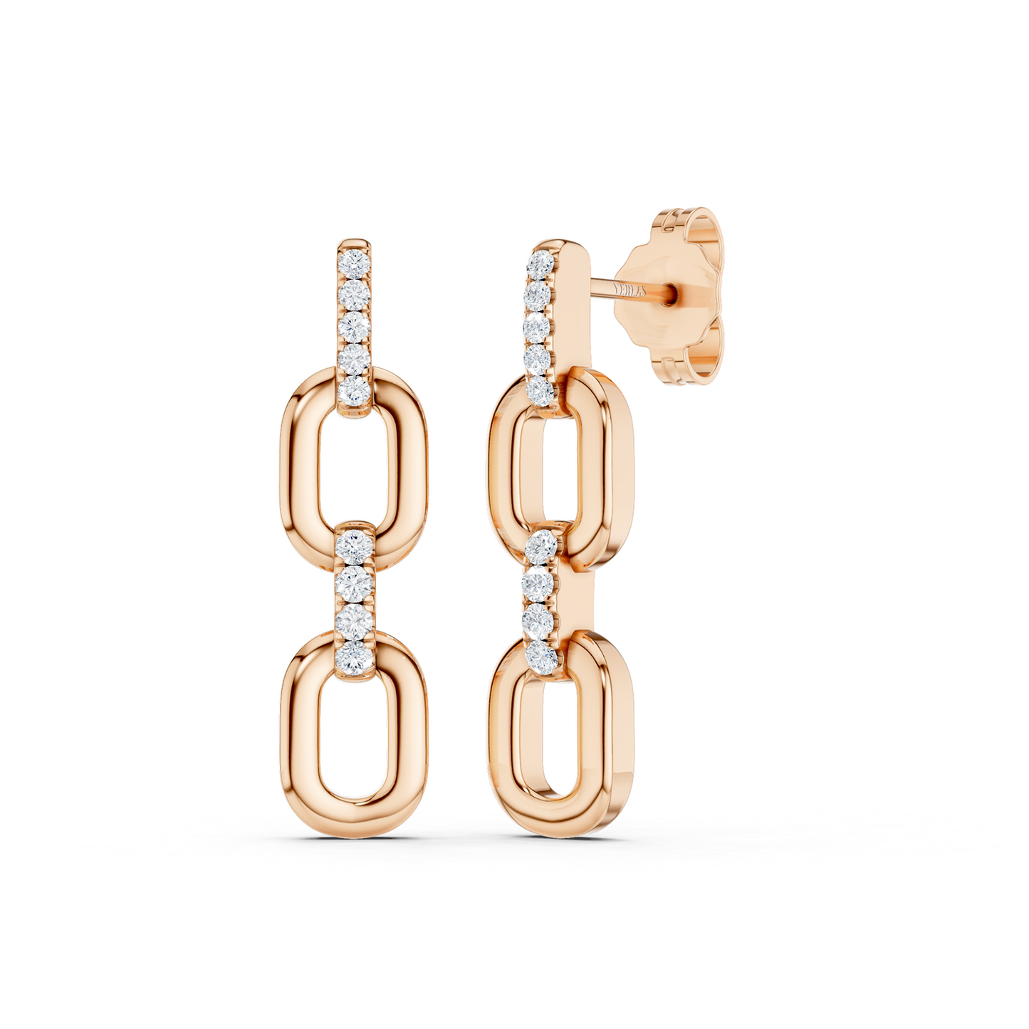 Together Forever 2-Diamond Links Drop Earrings