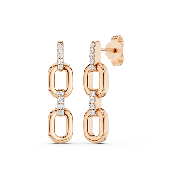 Together Forever 2-Diamond Links Drop Earrings