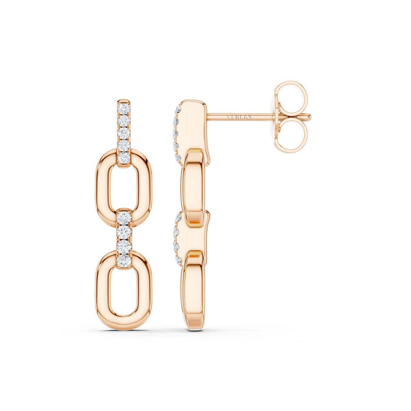 Together Forever 2-Diamond Links Drop Earrings