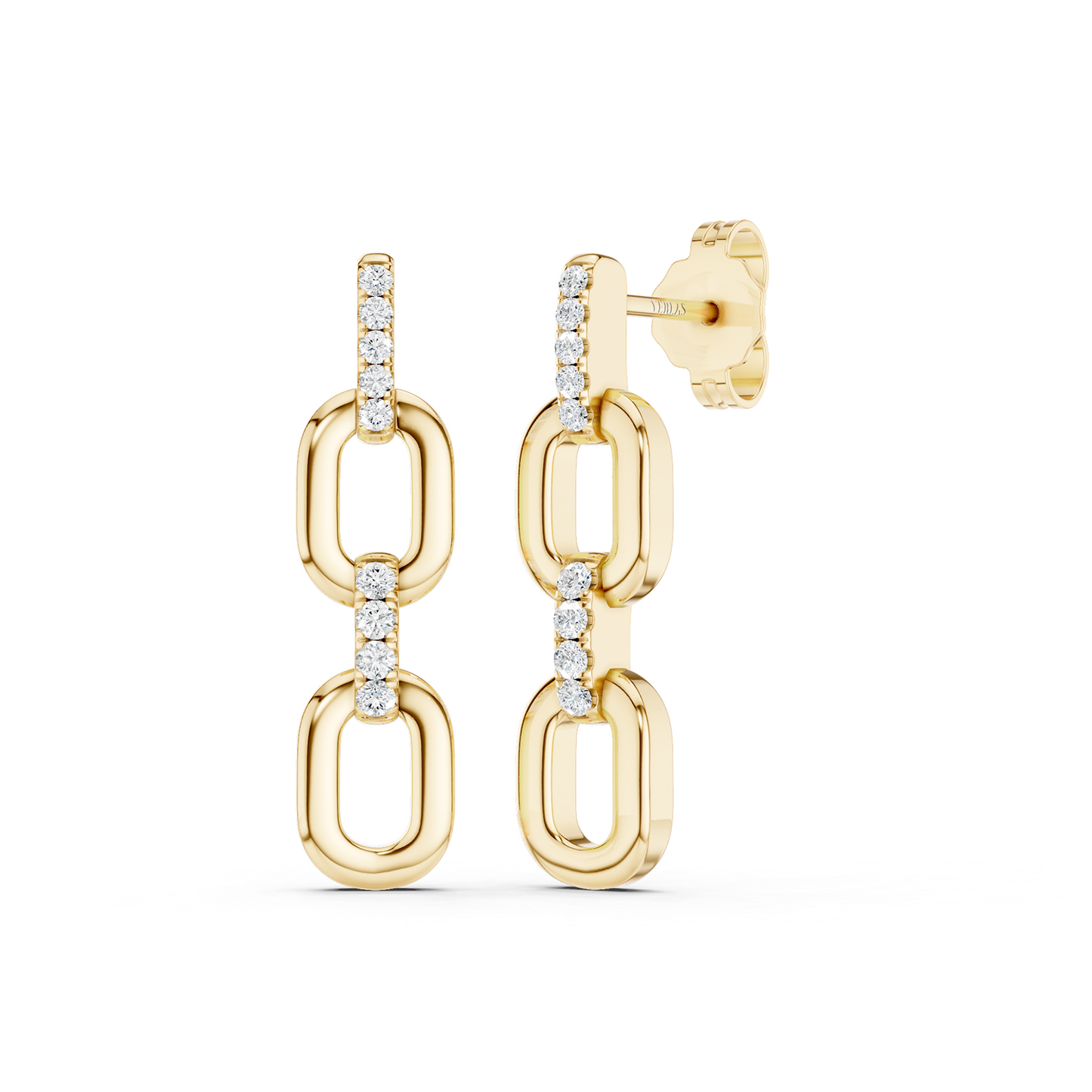 Together Forever 2-Diamond Links Drop Earrings