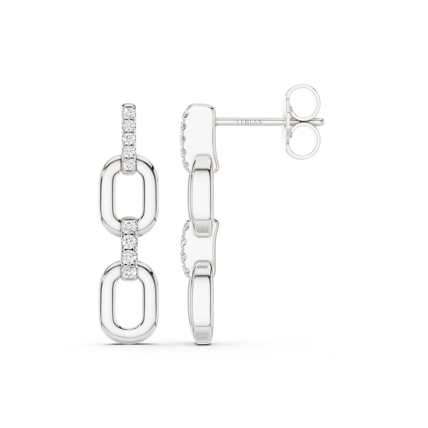 Together Forever 2-Diamond Links Drop Earrings