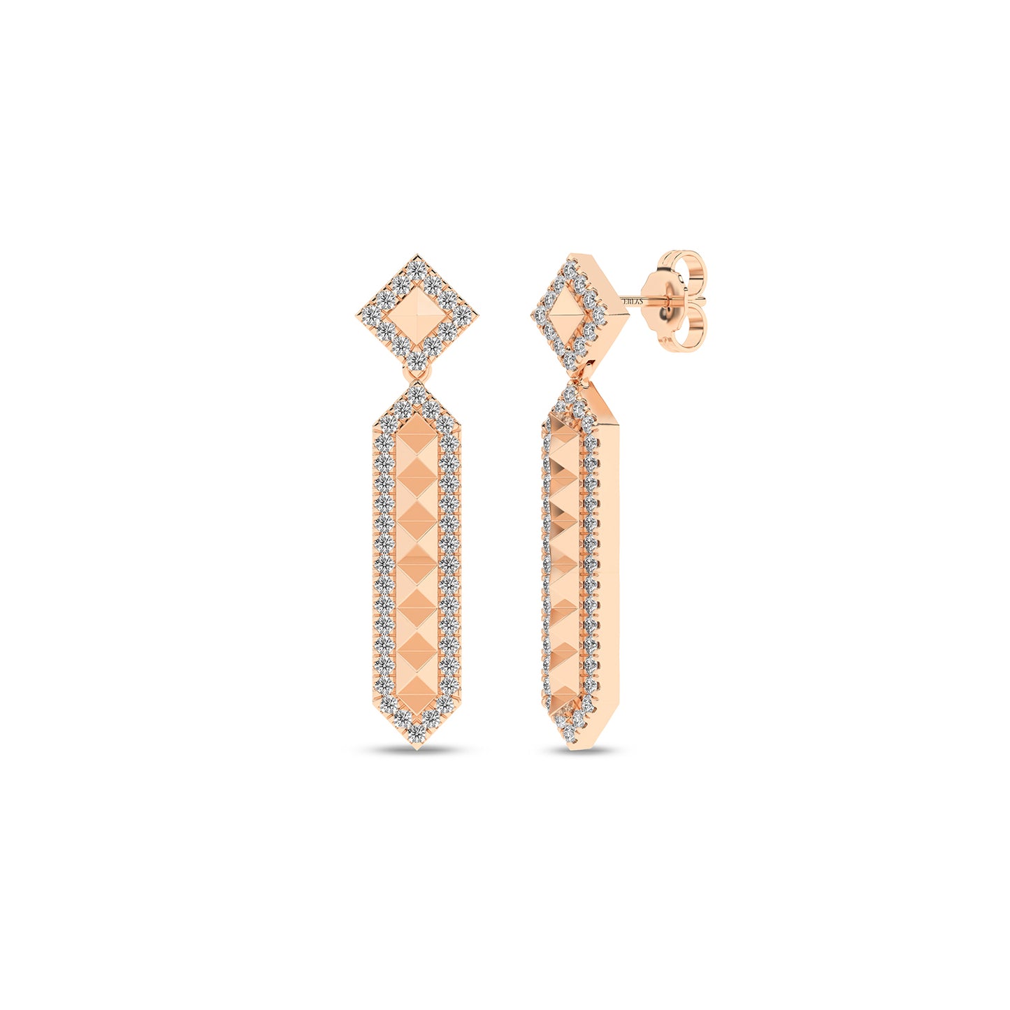 Cascading Pyramid Drop Earrings