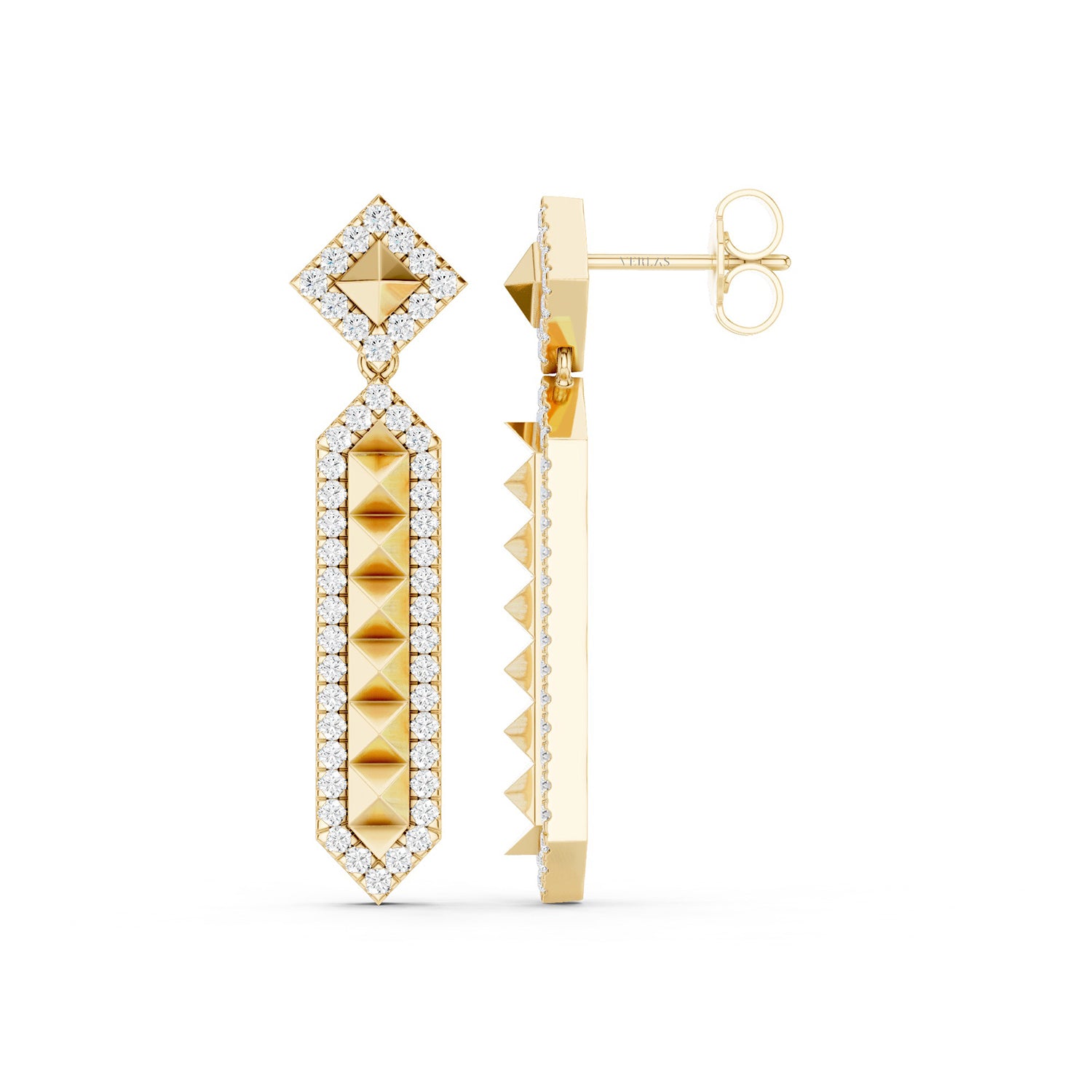 Pyramid Drop Cascading Pyramid Drop Earrings – Verlas