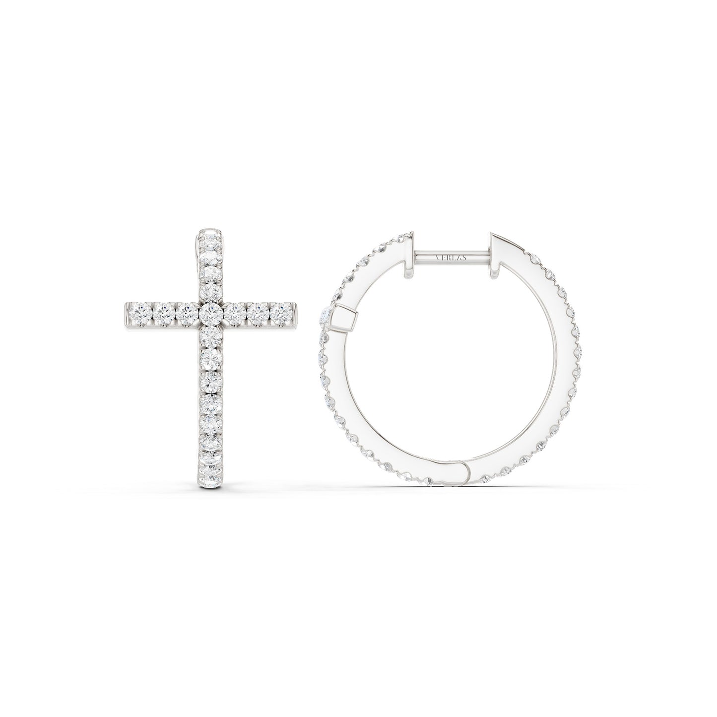 Cross Huggie Large Hoops