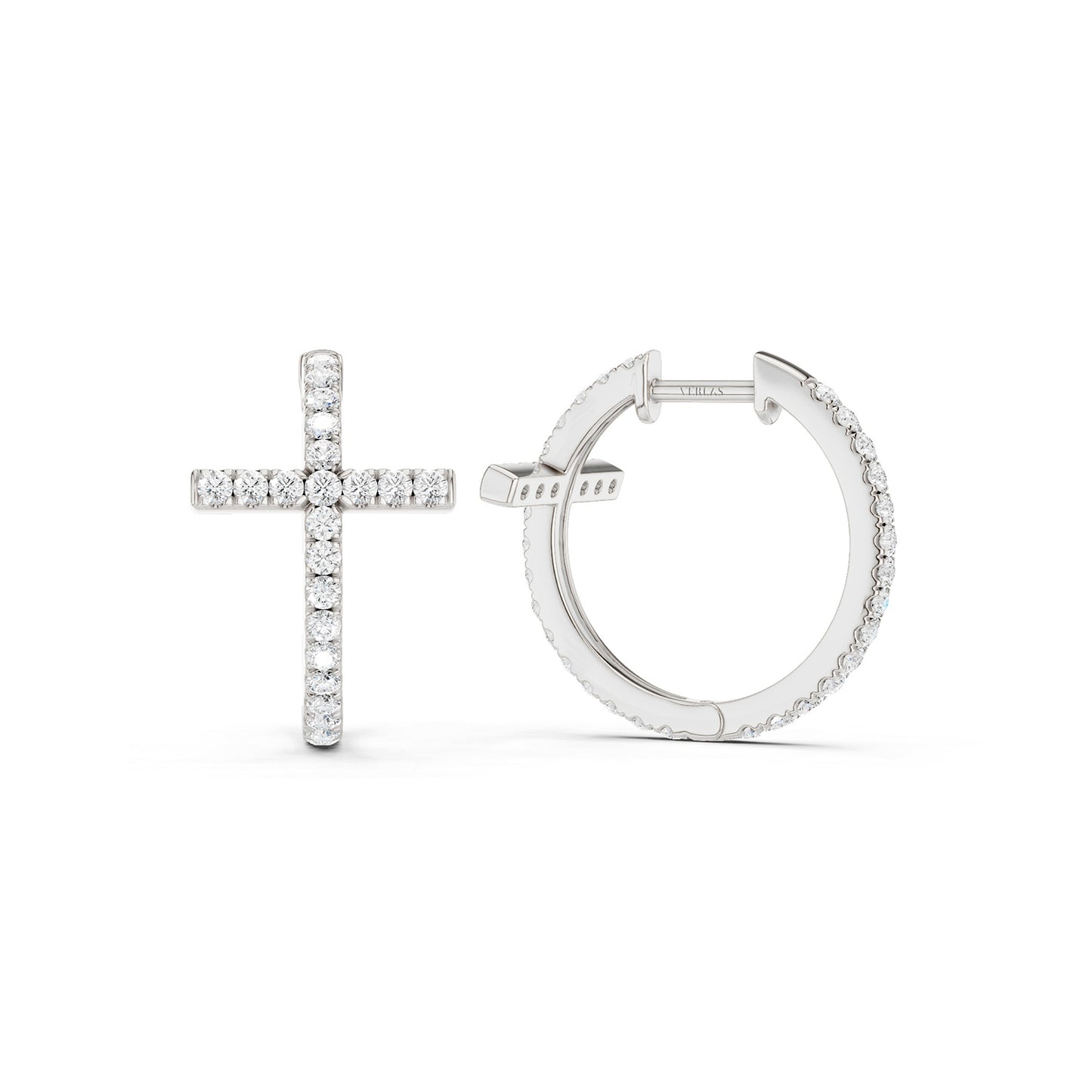 Cross Huggie Large Hoops