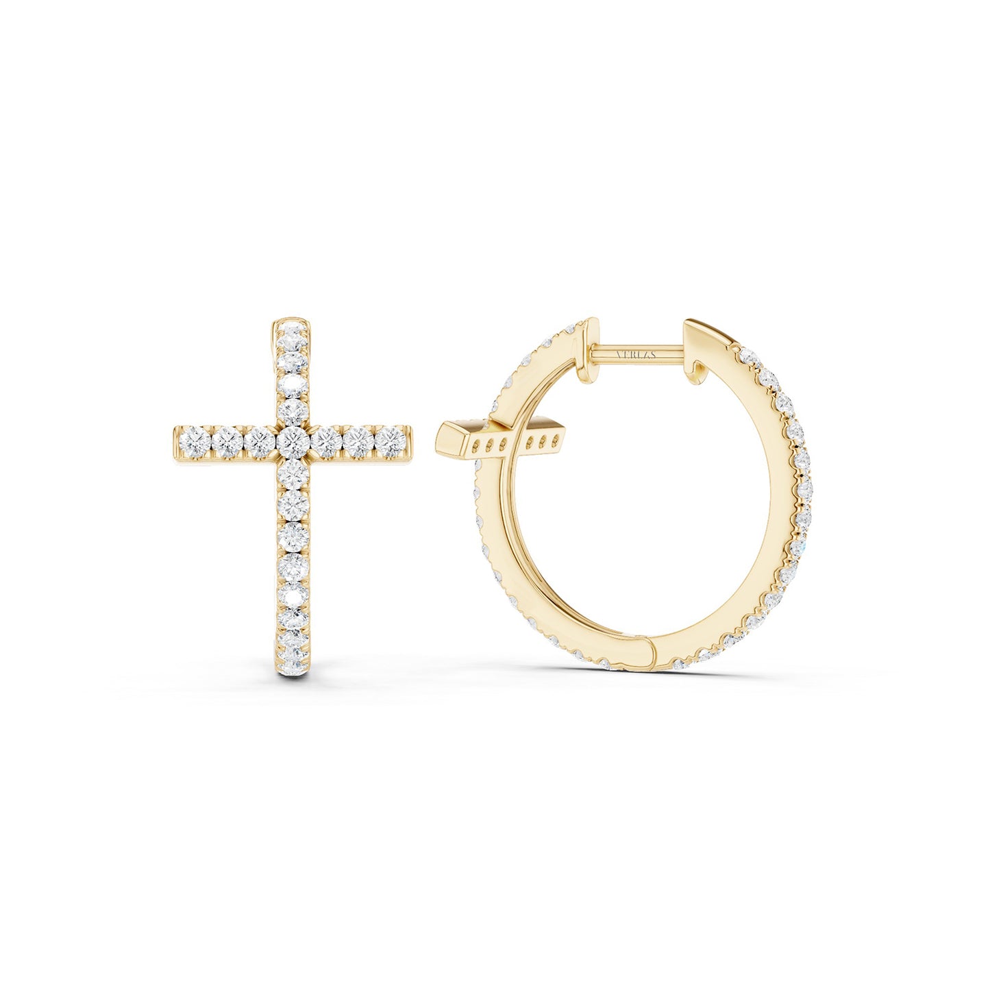 Cross Huggie Large Hoops