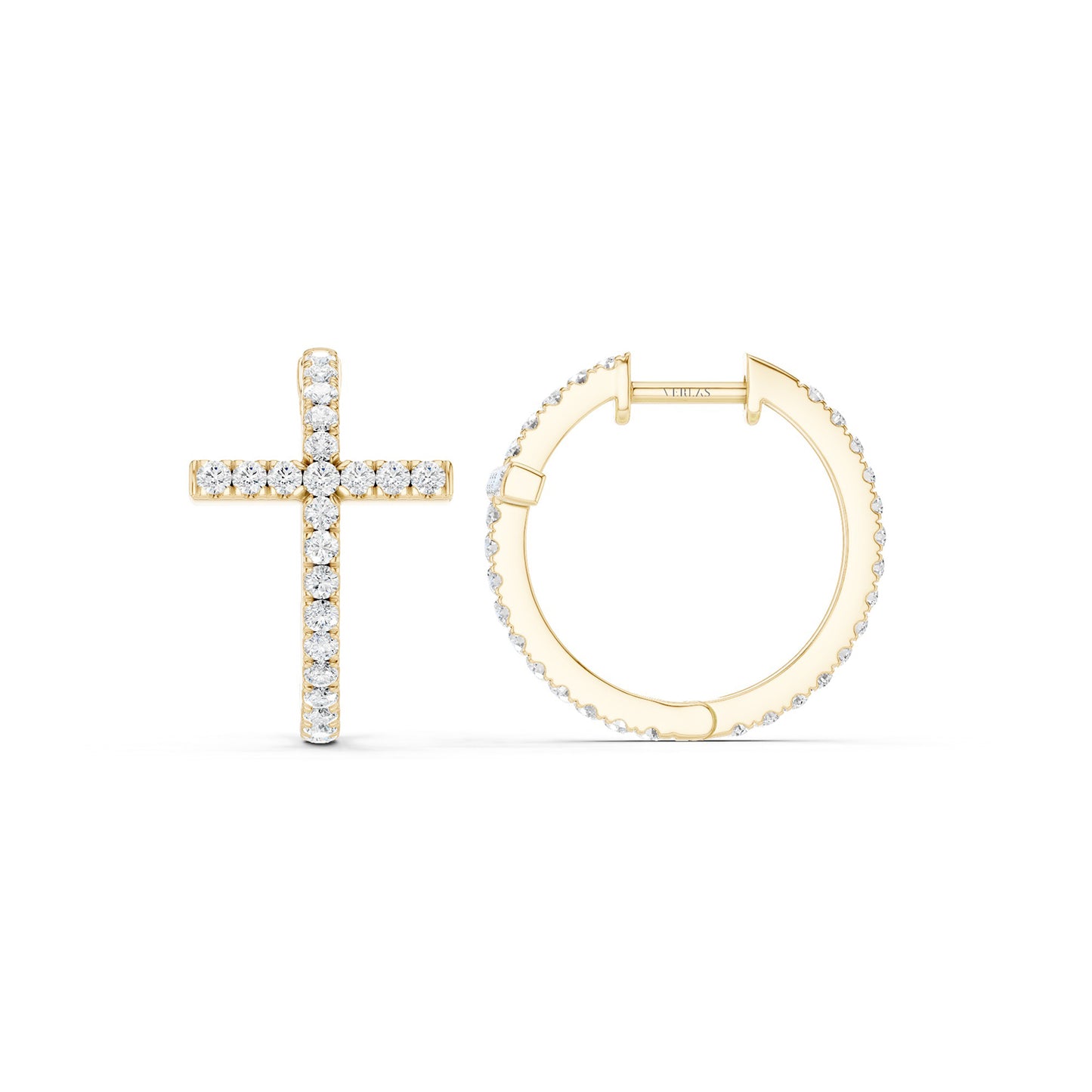 Cross Huggie Large Hoops