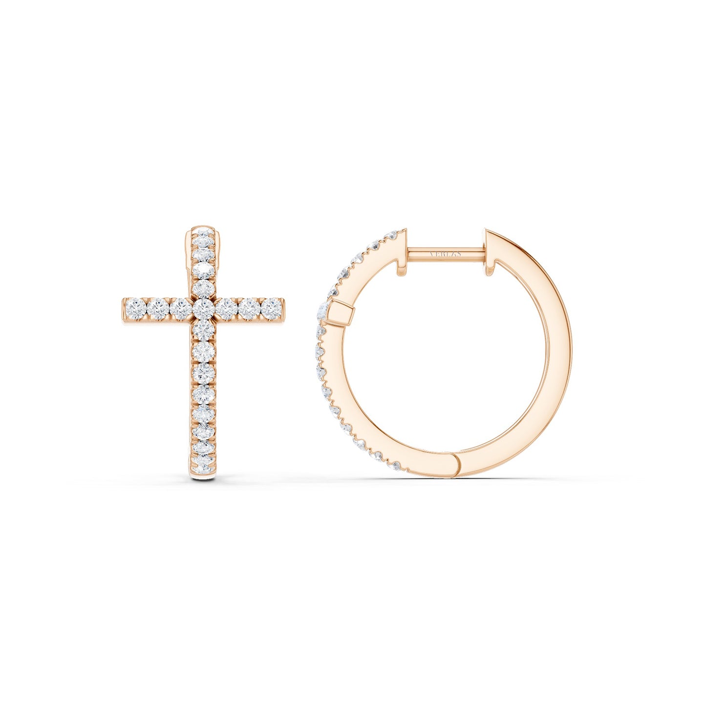 Cross Huggie Small Hoops