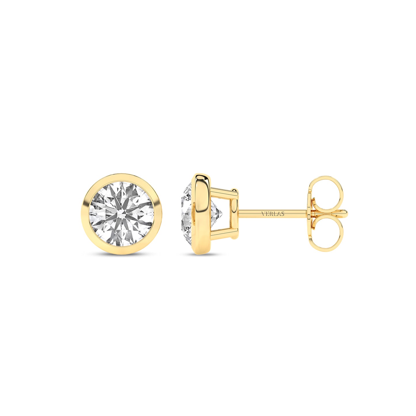 Round Solitaire Bezel Diamond Studs