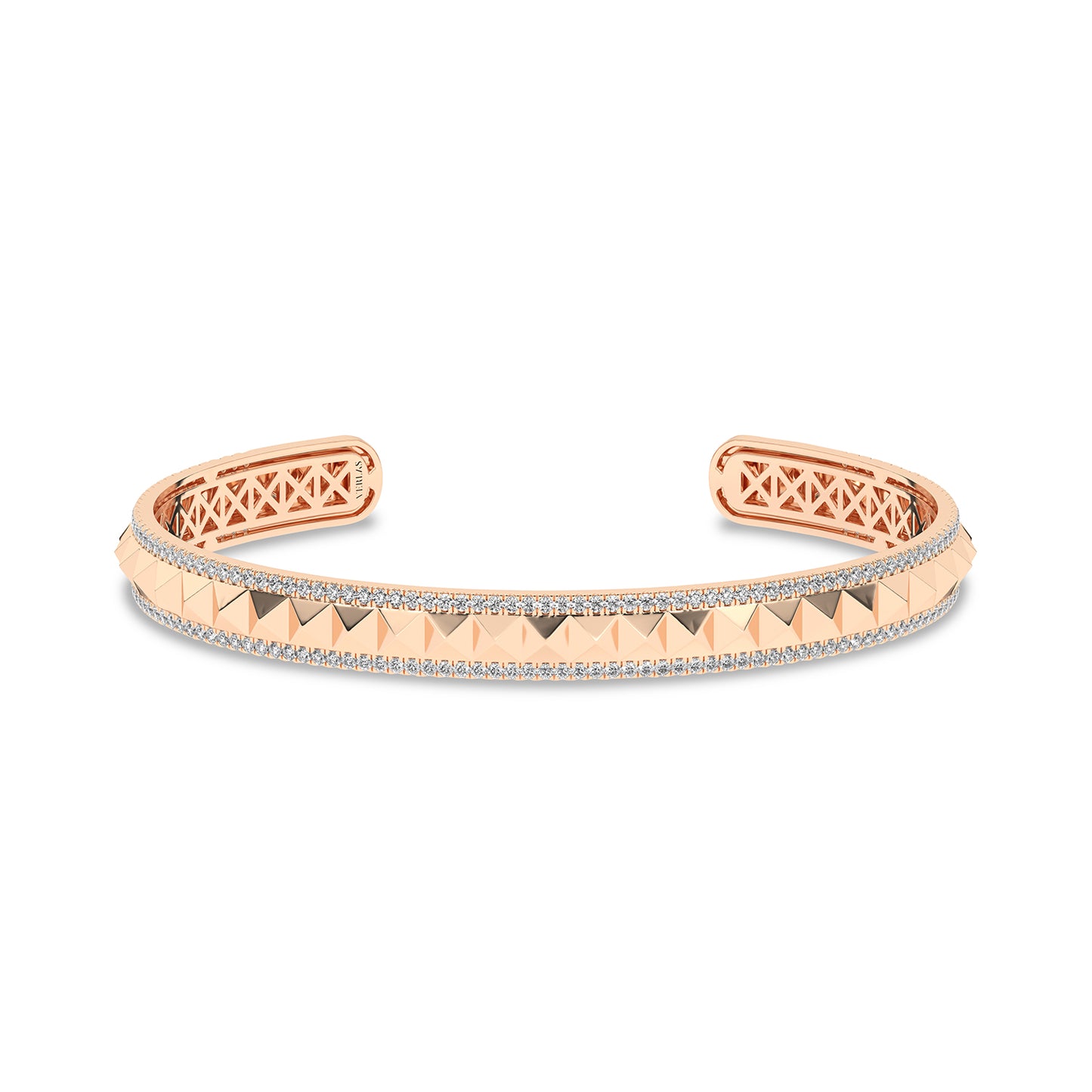 Pyramid Spiked Diamond Cuff Bracelet