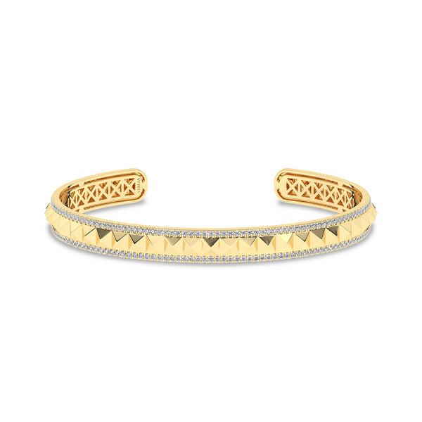 Pyramid Spiked Diamond Cuff Bracelet