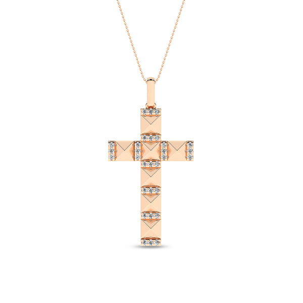 Pyramid Cross Pendant Necklace