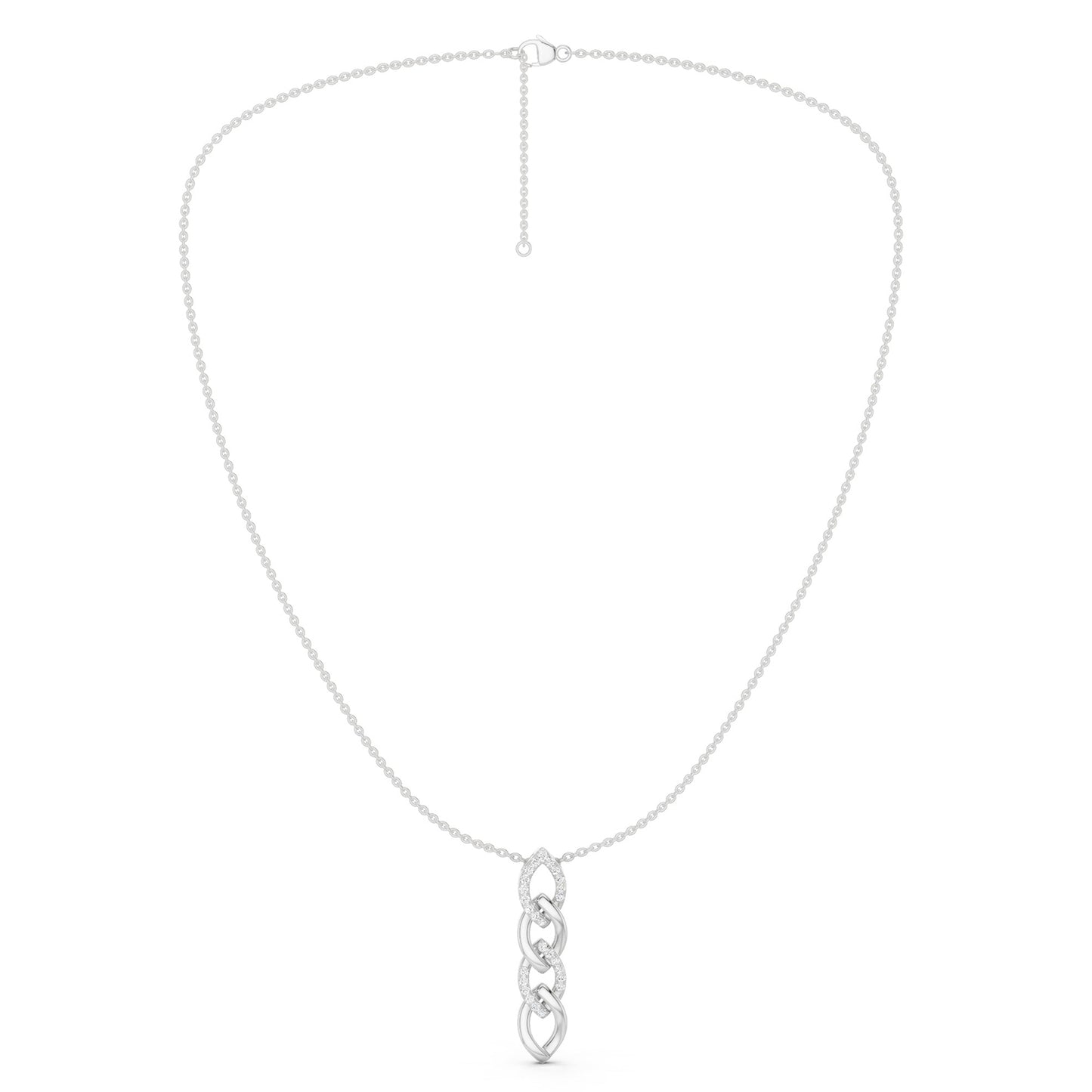 Alternating Cascading Diamond Waterfall Necklace