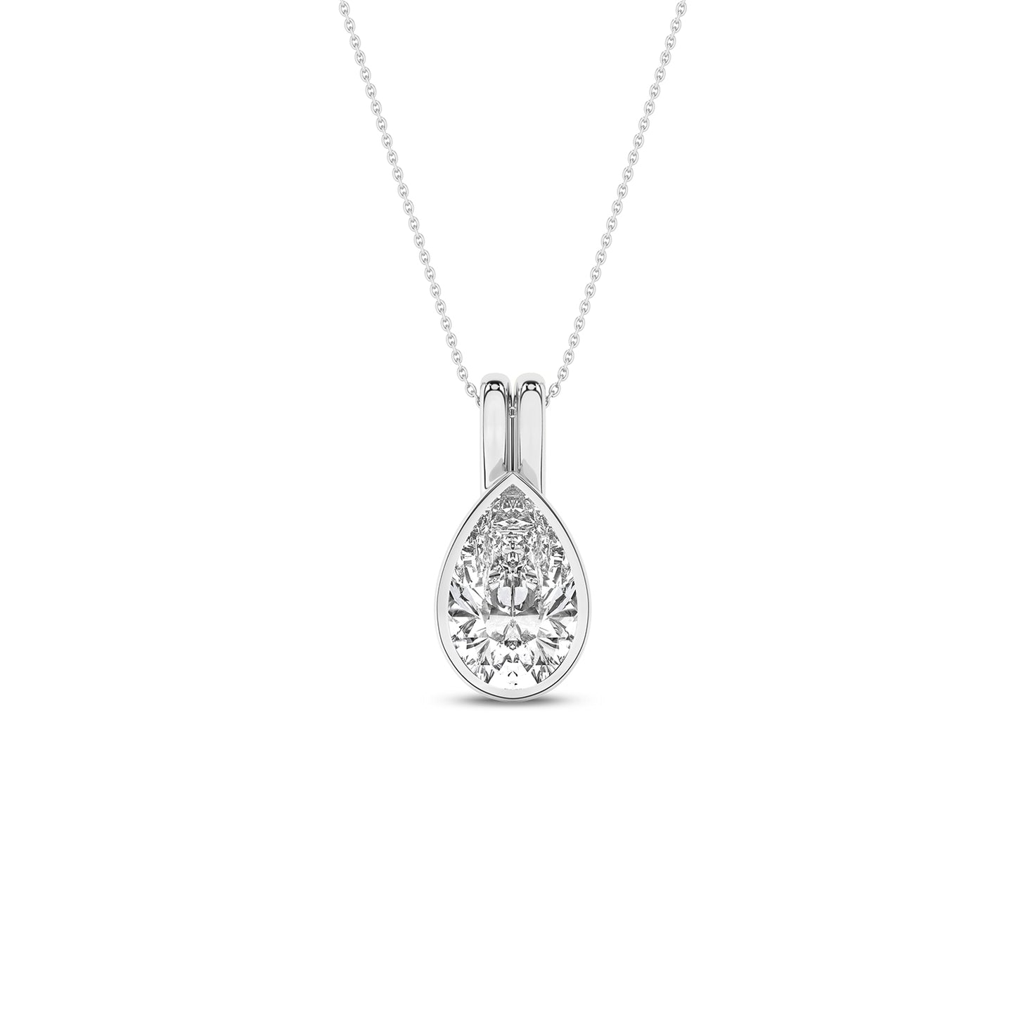 Coupled Pear Bezel Necklace