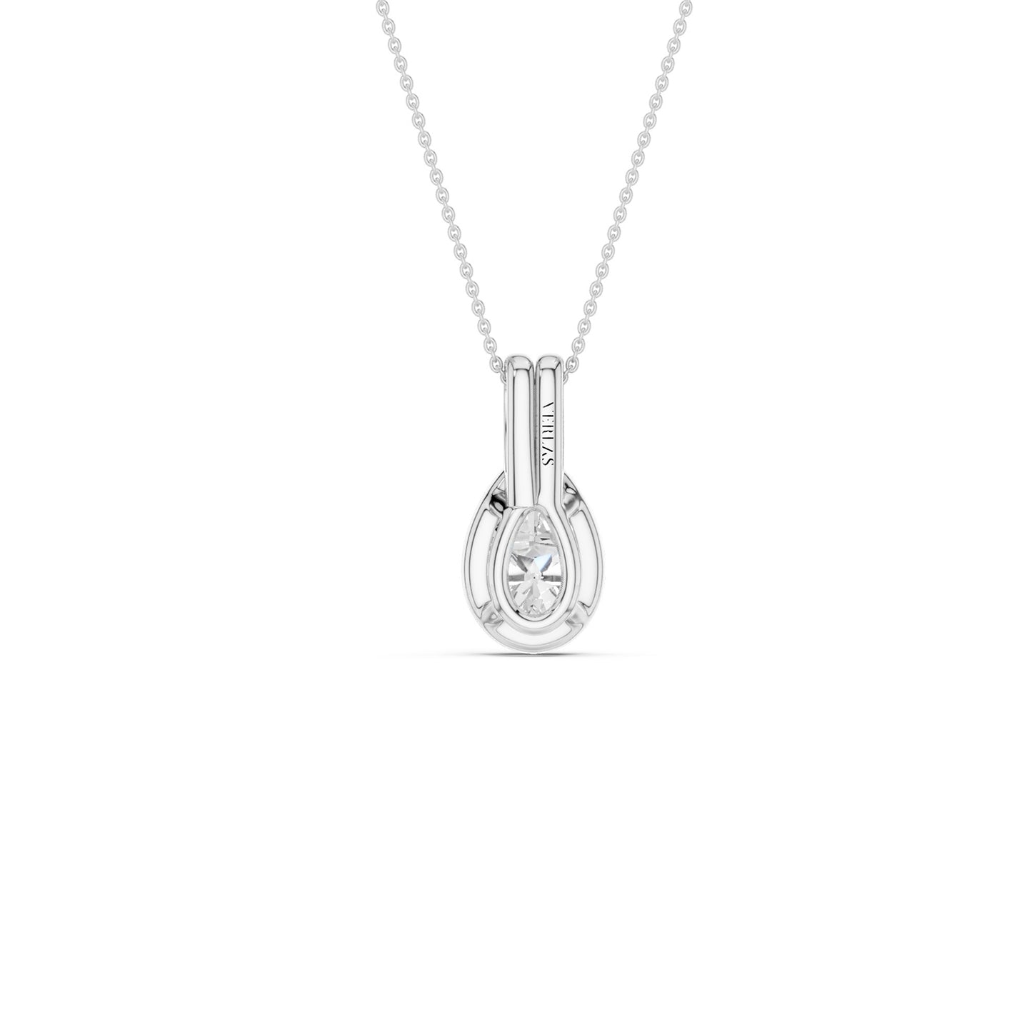 Coupled Pear Bezel Necklace