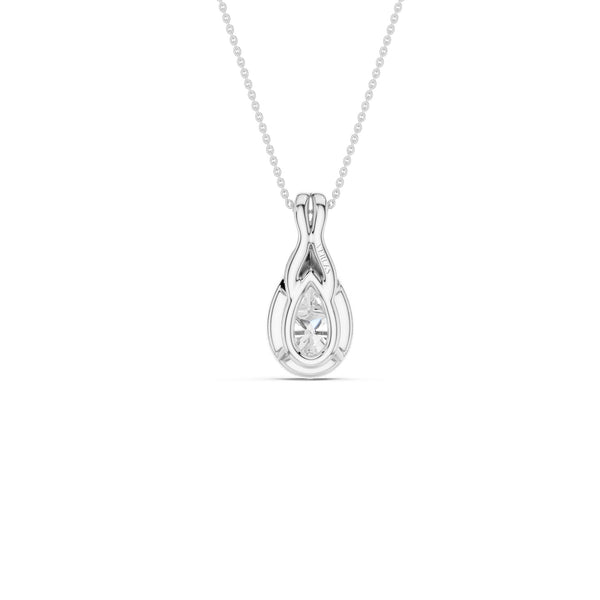 Twisted Pear Bezel Pendant Necklace