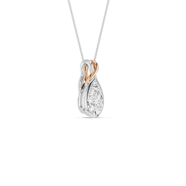 Twisted Pear Bezel Pendant Necklace