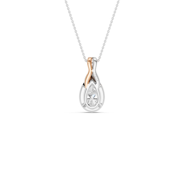 Twisted Pear Bezel Pendant Necklace