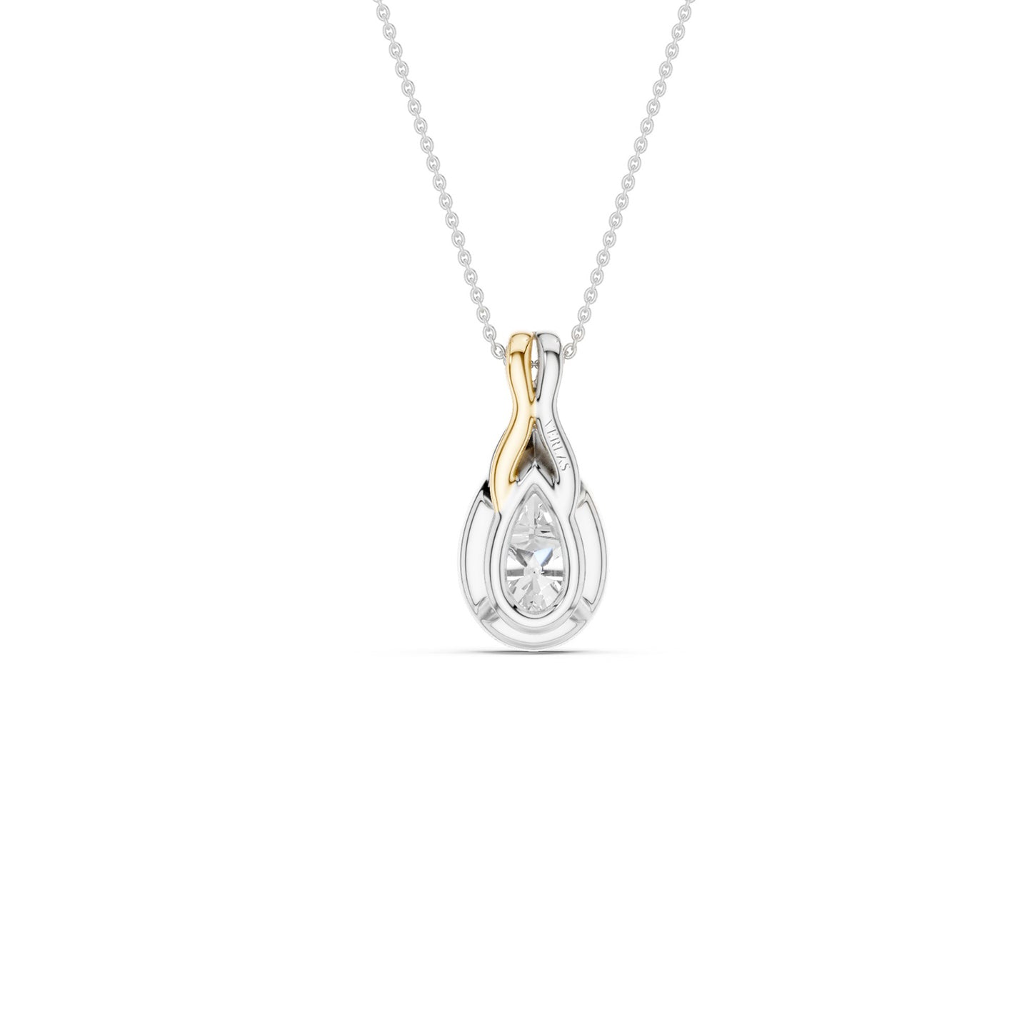 Twisted Pear Bezel Pendant Necklace