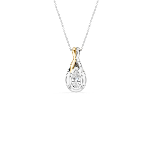 Twisted Pear Bezel Pendant Necklace