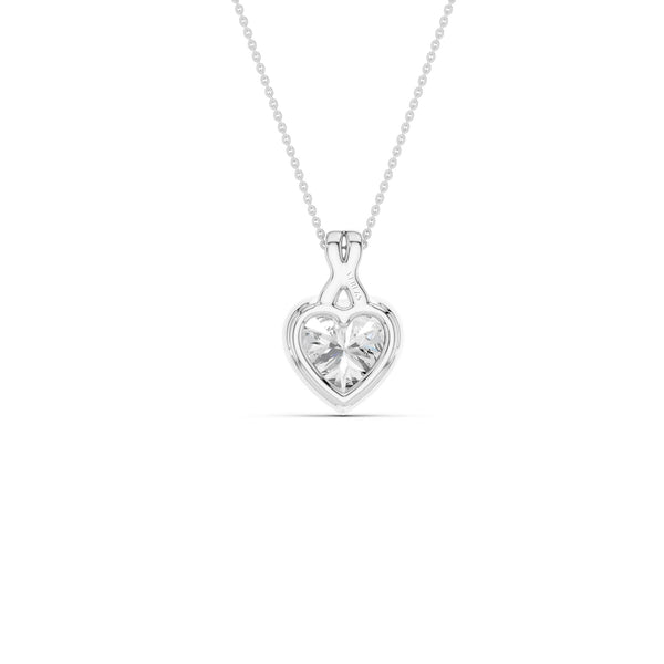 Twisted Heart Bezel Pendant Necklace