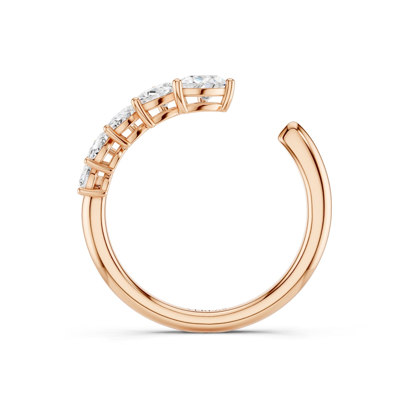 Angled Pear Crescendo Open Ring