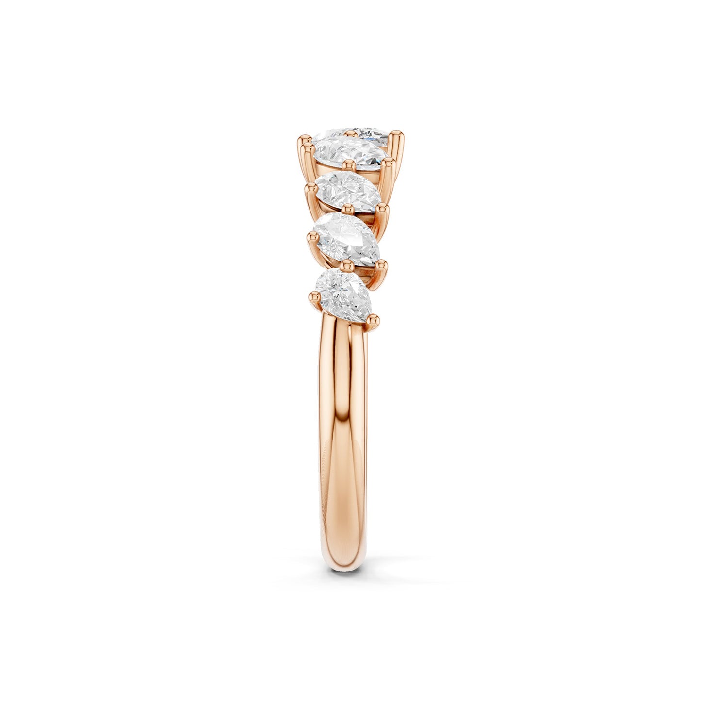 Angled Pear Crescendo Open Ring