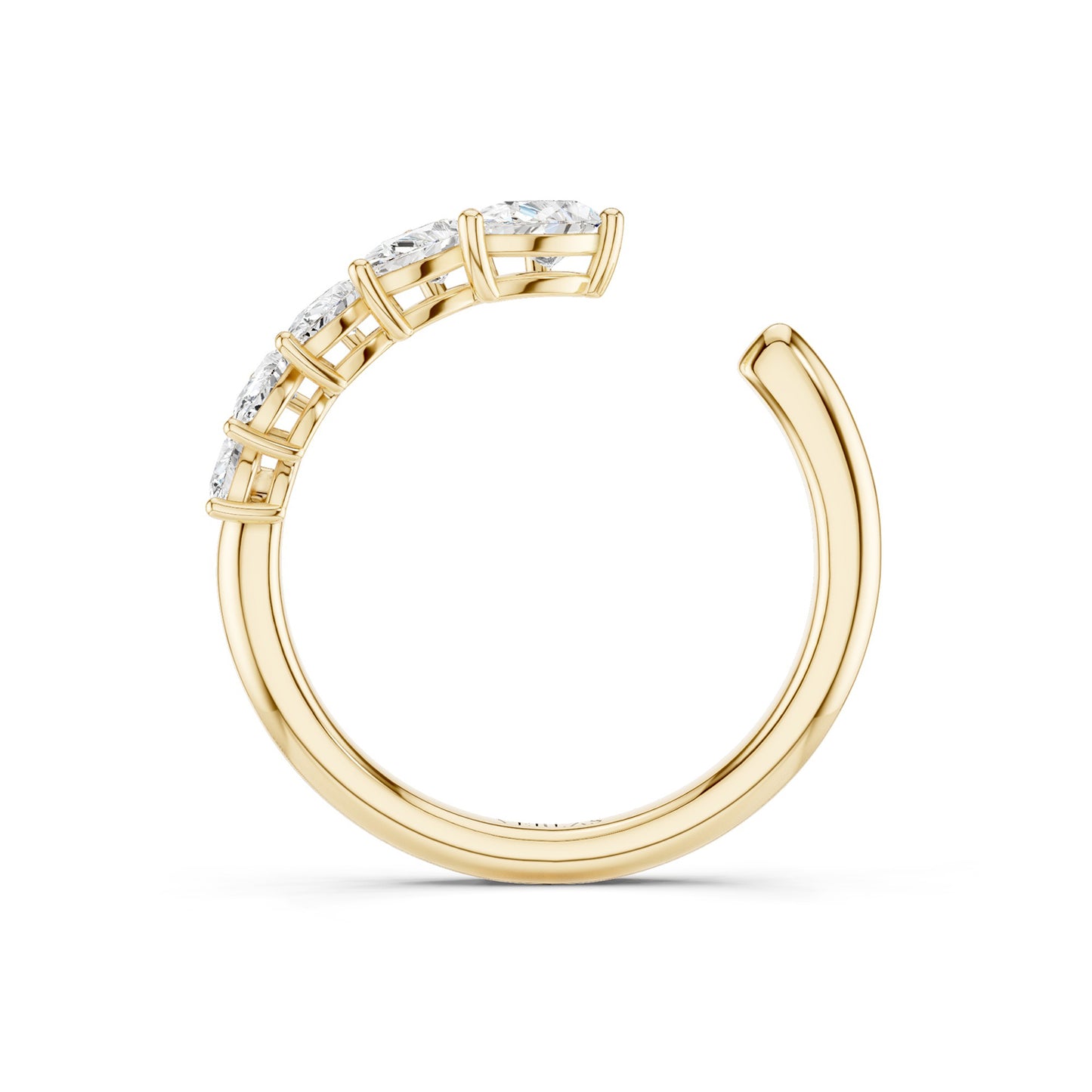 Angled Pear Crescendo Open Ring